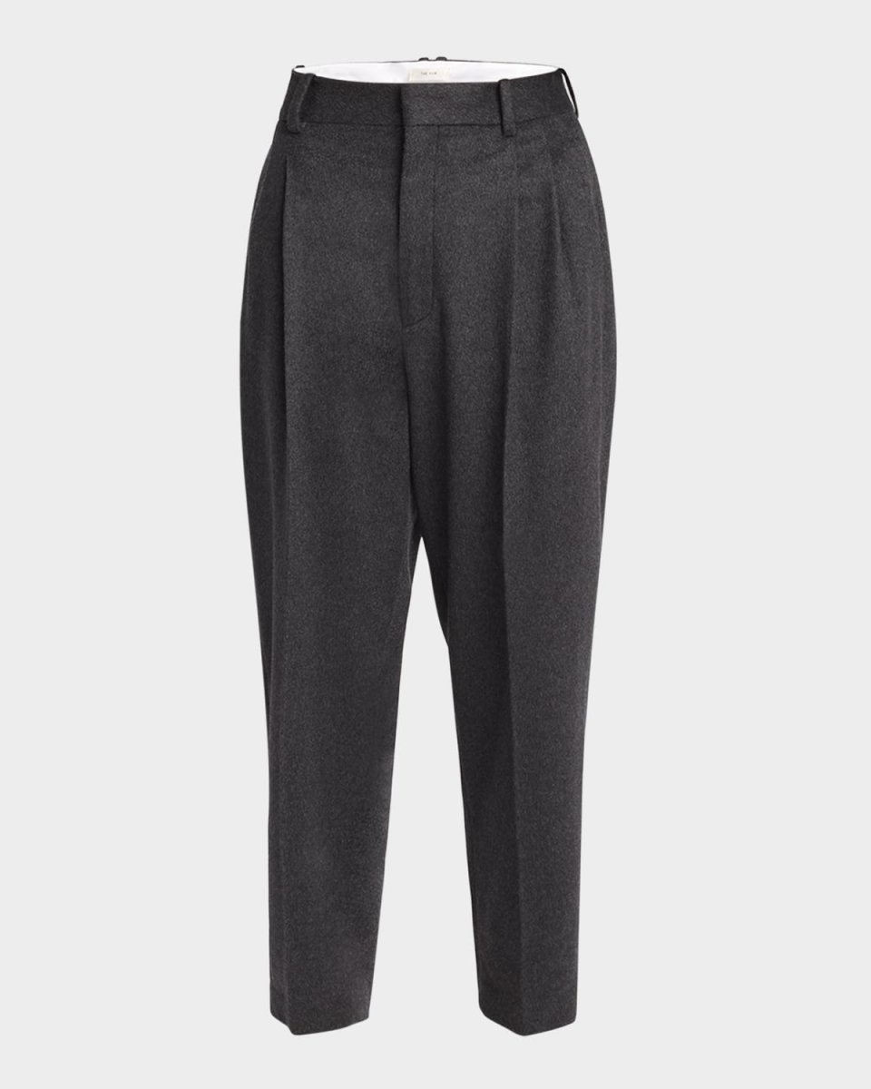 Richelle Tapered Leg Pleated Cashmere Pants